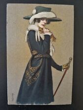 Antica cartolina illustratore usato  Fermo