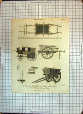 Estampa antiga 1816 mecânica treinador de palco snart cavalo ajudante braby carrinho arrastar comprar usado  Enviando para Brazil