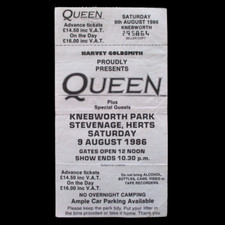 Queen knebworth ticket for sale  GRANGE-OVER-SANDS