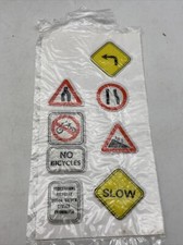 Pegatinas hinchadas vintage década de 1980 advertencia seguridad señales de tráfico incompletas segunda mano  Embacar hacia Mexico