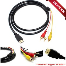Cabo adaptador transmissor 5 pés HDMI macho para 3 RCA vídeo áudio AV HDTV 1080 comprar usado  Enviando para Brazil