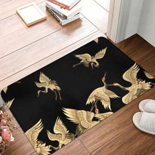 Usado, Capacho estilo porcelana tapete de banho oriental dourado chinês guindastes capacho corredor comprar usado  Enviando para Brazil