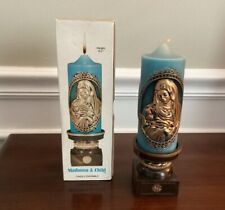 Vela Madonna & Child 1978 Jasco azul e dourada com pedestal na caixa original comprar usado  Enviando para Brazil