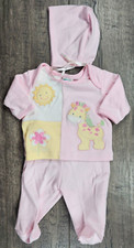 Usado, Roupas e chapéu para bebê menina Little Me Preemie 3 peças girafa pés sol comprar usado  Enviando para Brazil