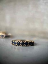 Anel de aliança de casamento folheado a ouro amarelo 14k corte redondo safira azul 2 quilates comprar usado  Enviando para Brazil