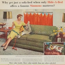 1954 Simmons Hide a Bed Sleep sofá móveis para casa foto arte decoração anúncio vintage comprar usado  Enviando para Brazil
