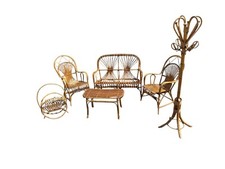 Conjunto de Sofá Moderno de Bambu Rattan Meio Século, Década de 1960, Conjunto de 6 comprar usado  Enviando para Brazil