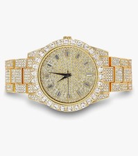 Techno Pave relógio masculino 44mm bisel solitário gelado, mostrador baguete comprar usado  Enviando para Brazil