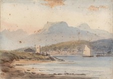 Pintura em aquarela John Varley JNR (1850-1933) - Paisagem de cidade montanhosa País de Gales comprar usado  Enviando para Brazil
