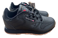 Tênis esportivo masculino Reebok preto couro clássico - crianças pequenas tamanho 2.5, usado comprar usado  Enviando para Brazil