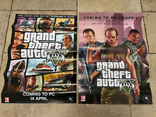 Pôster promocional raro A5 dupla face GTA V (5) PC pré-venda, usado comprar usado  Enviando para Brazil