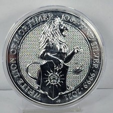 Grã-Bretanha, 2021 10 oz .999 prata Queens Beast White Lion of Mortimer!! comprar usado  Enviando para Brazil