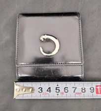 Estojo de moedas Panthère de Cartier mini carteira dobrável logotipo preto autêntico com caixa comprar usado  Enviando para Brazil