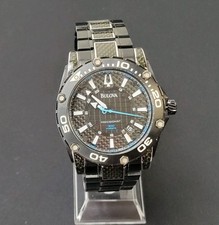 Aço inoxidável funcional Bulova Precisionist 98B153 preto 300m masculino 46mm  comprar usado  Enviando para Brazil