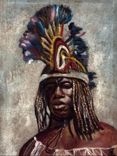 Guerrier africain. tableau d'occasion  Clamart
