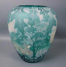 Vaso de vidro Kelsey Murphy peregrino camafeu assinado primeira edição 15/25 folhas floresta comprar usado  Enviando para Brazil