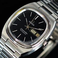 1982's RELÓGIO MASCULINO VINTAGE OMEGA SEAMASTER AUTOMÁTICO MOSTRADOR PRETO VESTIDO DIA E DATA comprar usado  Enviando para Brazil