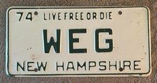 Usado, Placa de licença New Hampshire VANITY WEG comprar usado  Enviando para Brazil