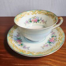 Xícara de chá e pires de porcelana Noritake Delta década de 1930 Japão verde floral ouro comprar usado  Enviando para Brazil