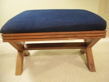Upholstered blue ottoman for sale  East Moline