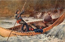 Cartão postal c1910 canoa pesca truta nativa americana namorados e filhos 25-4534 comprar usado  Enviando para Brazil