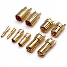1 par de conectores macho/fêmea banhado a ouro plugue banana bala 2/3.5/4/5.5/6/8mm comprar usado  Enviando para Brazil