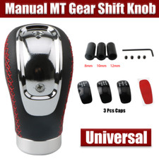 Usado, Universal Couro Preto Vermelho 5/6 Velocidade 3 Tampas Carro Manual MT Engrenagem Stick Botão de Mudança comprar usado  Enviando para Brazil