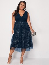 Vestido feminino plus size 4XL elegante midi curvilíneo chiffon vestidos de festa à noite comprar usado  Enviando para Brazil