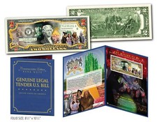 WIZARD OF OZ Oficial Genuine U.S. $2 Bill em ESPECIAL 8x10 COLLECTIBLE DISPLAY comprar usado  Enviando para Brazil