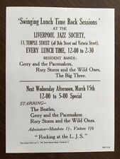 THE BEATLES  AT THE LIVERPOOL JAZZ SOCIETY : FLYER/POSTER *(Reproduction)* comprar usado  Enviando para Brazil