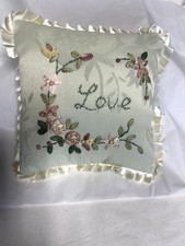 Ribbon embroidery pillow for sale  Orange