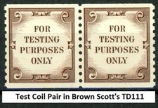Par de bobinas de teste em marrom VF centragem MNH Scott's TD111 comprar usado  Enviando para Brazil