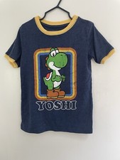 Camisa manga curta Sonoma Kids Boys Super Mario colorida Yoshi Ringer azul marinho tamanho 5 comprar usado  Enviando para Brazil