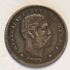 Moeda de dez centavos 1883 HAWAII - Detalhe completo e cor natural - Digitalizações de alta qualidade #F538 comprar usado  Enviando para Brazil