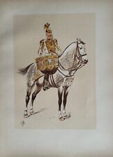 Gravure croquis cavalerie d'occasion  Descartes