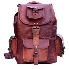 Mochila de cuero genuino hecha a mano de 21" bolsa de viaje para hombre y mujer segunda mano  Embacar hacia Mexico