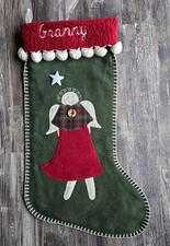 Meia de Natal vintage de lã Woof & Poof vovó anjo verde rico\vermelho comprar usado Meia de Natal vintage de lã Woof & Poof vovó anjo verde rico\vermelho comprar usado  Enviando para Brazil