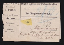 Carlsruhe fahrpostsendung begl gebraucht kaufen  Berlin