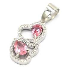 Pingente de prata fantástico rosa morganita CZ presente para meninas, usado comprar usado  Enviando para Brazil