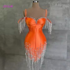 Mini vestido de coquetel para meninas sereia vestidos curtos de formatura luxo cristais borla comprar usado  Enviando para Brazil