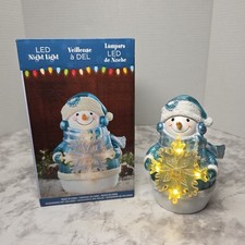 Boneco de neve LED acende floco de neve Natal temporizador operado por bateria suporte livre, usado comprar usado  Enviando para Brazil