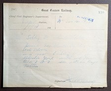 1918 Great Eastern Railway GER Fulford? Memorando Chief Civil Engineer's Dept Works comprar usado  Enviando para Brazil