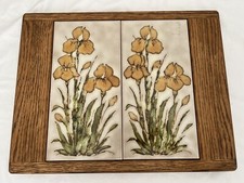 Bandeja de servir azulejo cerâmica íris madeira vintage tábua de queijo MCM 15” x 11,5” comprar usado  Enviando para Brazil