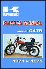 KAWASAKI Workshop Manual G4TR 1971 1972 1973 1974 & 1975 Serviço e Reparo comprar usado  Enviando para Brazil