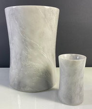 Usado, Lixeira de mármore branco + copo conjunto com 2 peças acessório de banheiro comprar usado  Enviando para Brazil