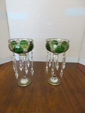 Pair glass lustres for sale  KEIGHLEY