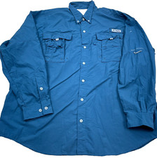 Camisa masculina Columbia PFG azul XL botão para cima Omni Shade desempenho tactel náilon A30 comprar usado  Enviando para Brazil