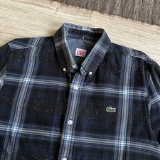Camisa casual masculina xadrez azul marinho Lacoste Live tamanho G comprar usado  Enviando para Brazil