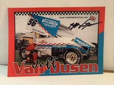 Usado, Folheto/cartão postal autografado Jeff Van Dusen Winged Sprint Car Racing comprar usado  Enviando para Brazil