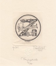 Exlibris bookplate gravure d'occasion  Expédié en France